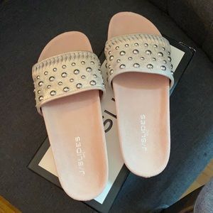 JSlides pink Suede Slides